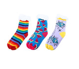 3 Pairs Socks Adults Heat Control Extra Sherpa Lined Anti-Slip Version Four A Assorted