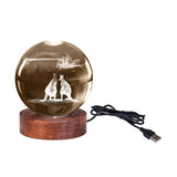 Australiana 3D Crystal Ball Lamp with Warm LED Wooden Base