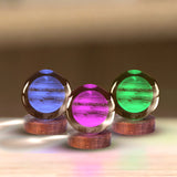 Jupiter 3D Crystal Ball Night Lamp with LED Wooden Base