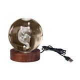 Koala 3D Crystal Ball Night Lamp with Warm LED Base
