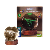 T-Rex 3D Laser Engraved Crystal Ball Lamp with LED Base