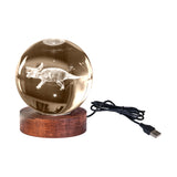 Triceratops 3D Laser Engraved Crystal Ball LED Night Lamp