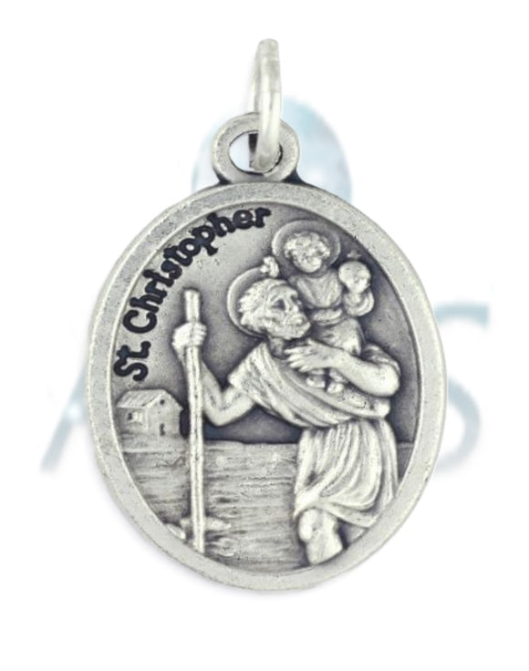 Saint Pendant Saints Religious Patron Charm Medal Necklace Italy St Christopher
