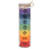 Tall Chakra Candle Glass Tube Candle