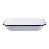 Falcon Enamel Baking Pan White/Blue Rim 28cm 1.5L
