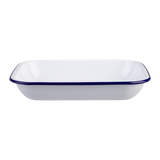 Falcon Enamel Baking Pan White/Blue Rim 28cm 1.5L