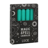 Pack of 12 Green Luck Spell Candles Magic Spell Candles Green