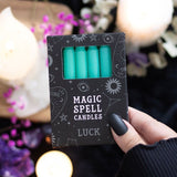 Pack of 12 Green Luck Spell Candles Magic Spell Candles Green
