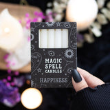 Pack of 12 White Happiness Spell Candles Magic Spell Candles White