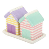 Pastel Beach Hut Salt and Pepper Shakers