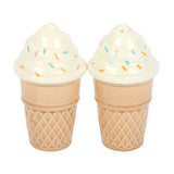 Ice Cream Cone Salt and Pepper Shaker Ceramic Set