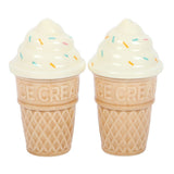 Ice Cream Cone Salt and Pepper Shaker Ceramic Set