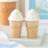 Ice Cream Cone Salt and Pepper Shaker Ceramic Set