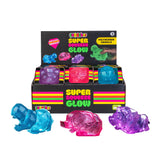 3 pieces Smoosho's Super Glow-in-the-Dark Polyhedron Animals Sensory Squeeze Toy Assorted