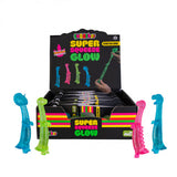 4 pieces Smoosho's Super Glow in the Dark Stretchy Dino Toy Assorted