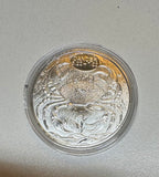 1x Zodiac Signs Collectible Coin Metal Badge Double-Sided Silvery - Cancer