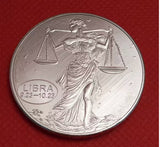 1x Zodiac Signs Collectible Coin Metal Badge Double-Sided Silvery - Libra