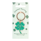 Enamel Lucky Four-Leaf Clover Keyring St Patrick's Day Keepsake Gift