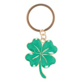 Enamel Lucky Four-Leaf Clover Keyring St Patrick's Day Keepsake Gift
