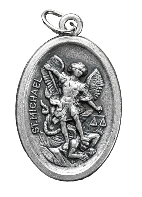 Saint Pendant Saints Religious Patron Charm Medal Necklace Italy St Michael