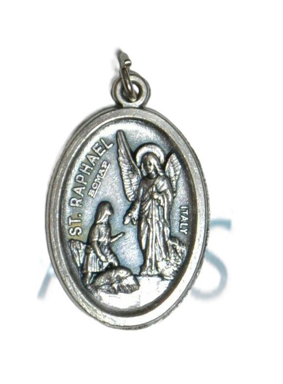 Saint Pendant Saints Religious Patron Charm Medal Necklace Italy St Raphael