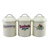Rojo Arnott's Bushells & Rosella Canisters Set of 3 Cream