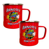 Rojo Arnott's Enamel Mug Set of 2 450ml Red