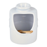 R.S.V.P. Stoneware Salt Pig with Bamboo Spoon White 12cm