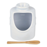 R.S.V.P. Stoneware Salt Pig with Bamboo Spoon White 12cm