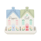 Pastel House Shaped Ceramic Salt And Pepper Shakers