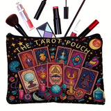 Tarot Toiletry bag Makeup Bag Necessarie Pouch Storage Vibrant Cosmic Tarot Design 22x15cm