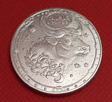 1x Zodiac Signs Collectible Coin Metal Badge Double-Sided Silvery - Taurus