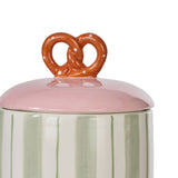 Emporium Pierre Pretzel Stripe Cannister Hand-Painted Decorative Multi Coloured