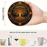 8pcs Set of Tree of Life Coasters Pads Drink Coasters Non-Slip Table Mats