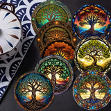 8pcs Set of Tree of Life Coasters Pads Drink Coasters Non-Slip Table Mats