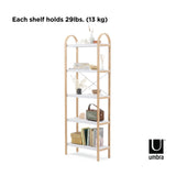 Umbra Bellwood Freestanding Shelf 5 Tier White & Natural