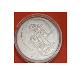1x Zodiac Signs Collectible Coin Metal Badge Double-Sided Silvery - Aquarius
