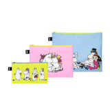 LOQI Moomin Together Zip Pockets 3pcs Set Multi-Coloured