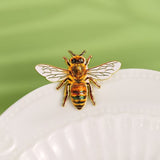 Realistic Bee Metal Enamel Brooch Simulated Insect Badge Nature Lover's Accessory