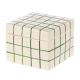 Emporium Lulu Collection Decorative Check Box Green Dolomite Storage