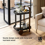 Umbra Bellwood Bar Serving Cart Black & Walnut