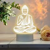 1x Acrylic Buddha Statue Night Light Decorative Ornament Zen Decor