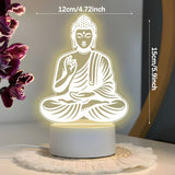1x Acrylic Buddha Statue Night Light Decorative Ornament Zen Decor
