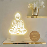 1x Acrylic Buddha Statue Night Light Decorative Ornament Zen Decor