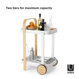 Umbra Bellwood Bar Serving Cart White & Natural