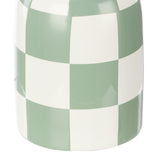 Emporium Archie Table Lamp Green & White Checkered Ceramic