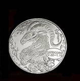 1x Zodiac Signs Collectible Coin Metal Badge Double-Sided Silvery - Capricorn