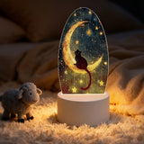 1x Dreamy Starry Sky Cat Acrylic Night Light Decorative Ornament Decor