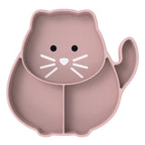 Melii Divided Silicone Suction Plate Kids Plate Meal Design Kitchen - Cat