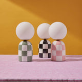 Emporium Archie Table Lamp Checkered Ceramic Base Black White